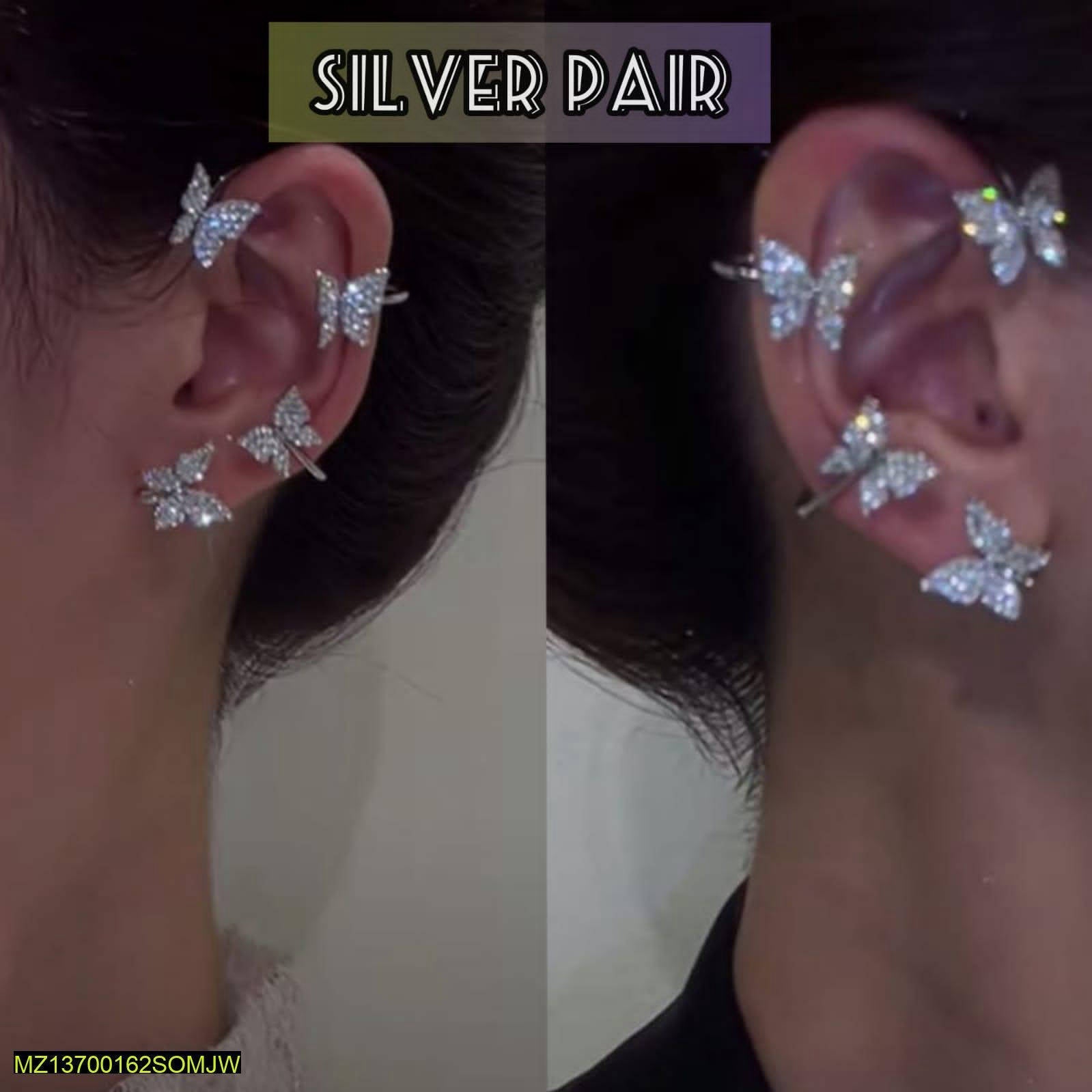2 pc Butterfly Ear Clip Earning