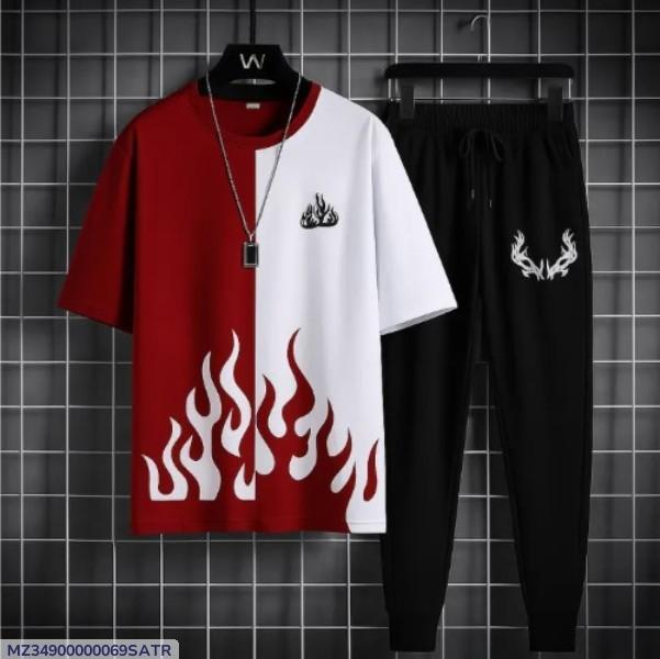 2pc Mens Polyester Printed Tracksuit