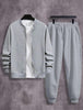 2pc mens Fleece Plain Zipper Tracksuit