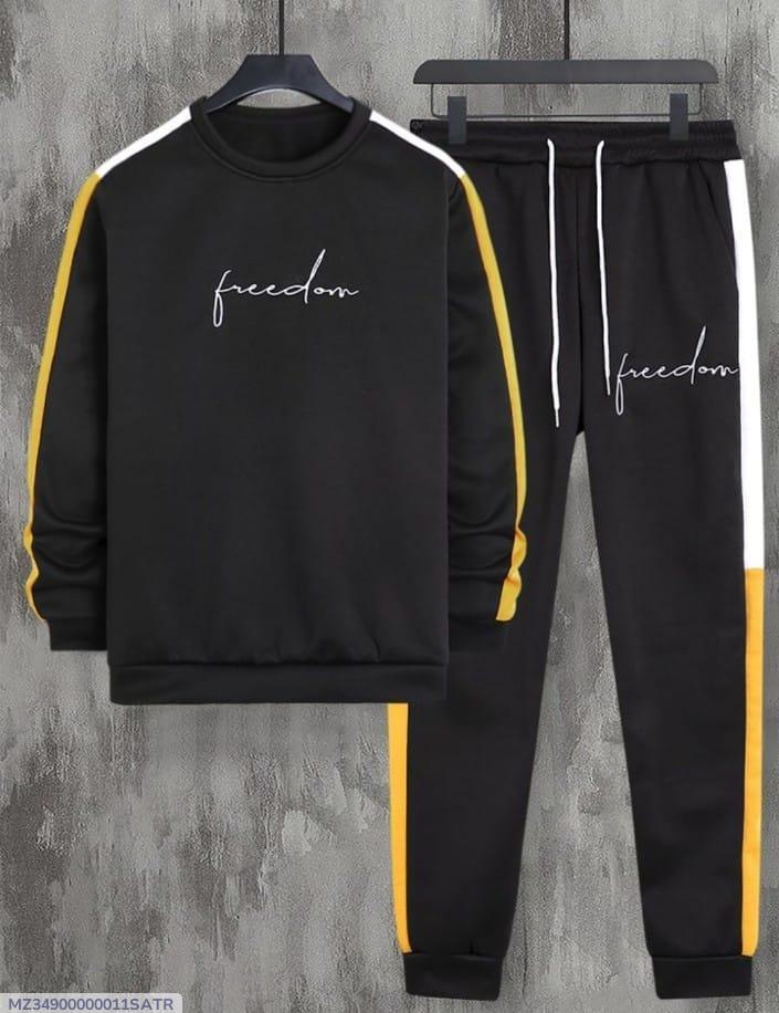 2 pc Mens Fleece Plain Tracksuit