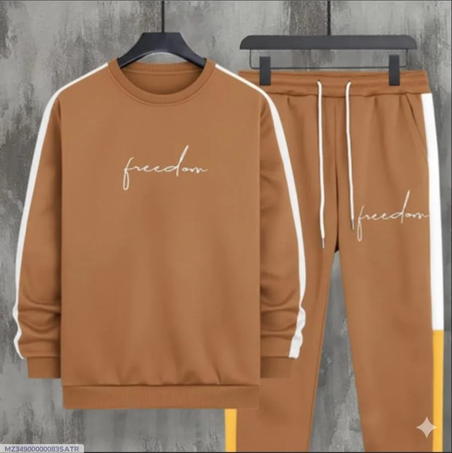 2 pc Mens Fleece Plain Tracksuit