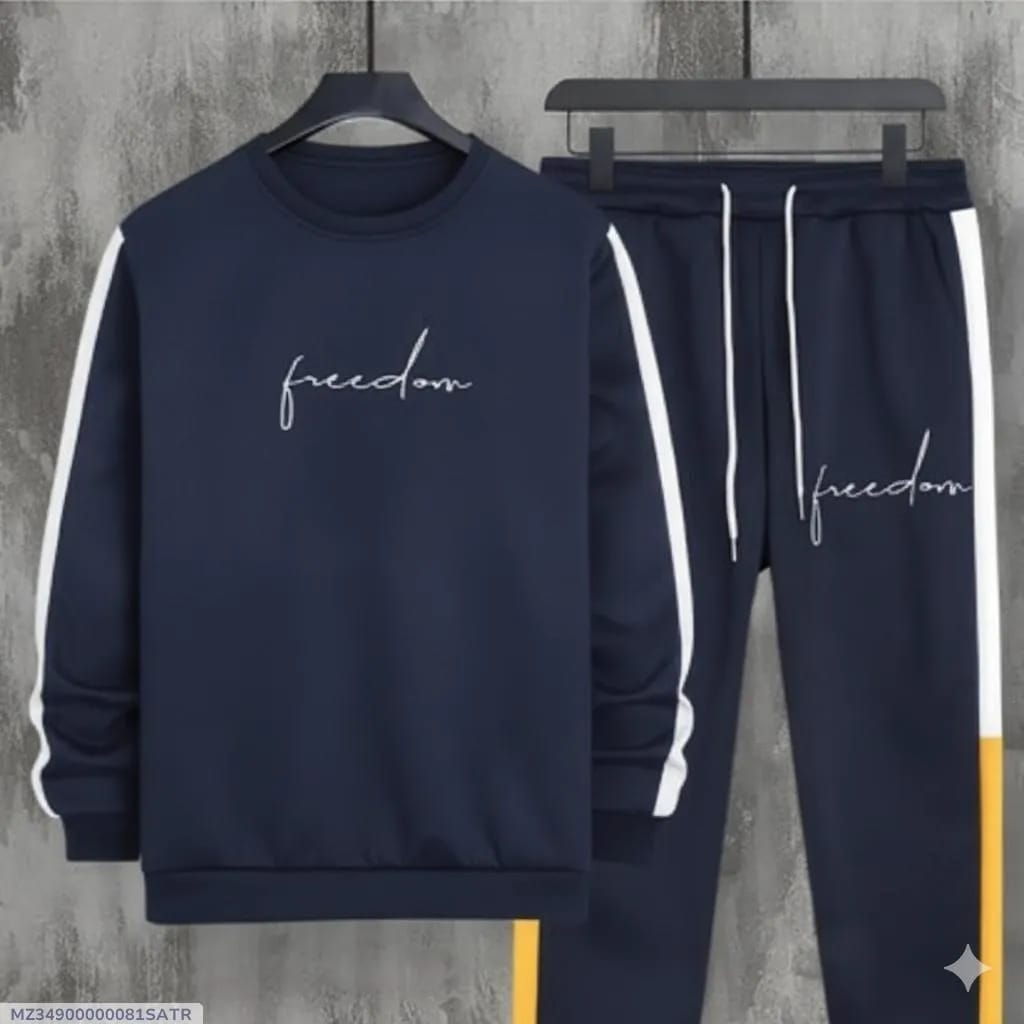 2 pc Mens Fleece Plain Tracksuit