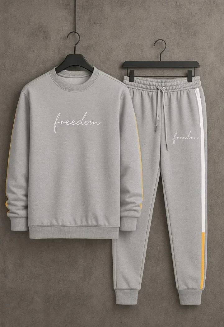 2 Pcs Men's Fleece Plain Track Suit
