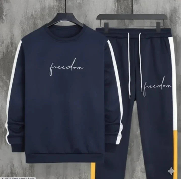 2 Pcs Men's Fleece Plain Track Suit