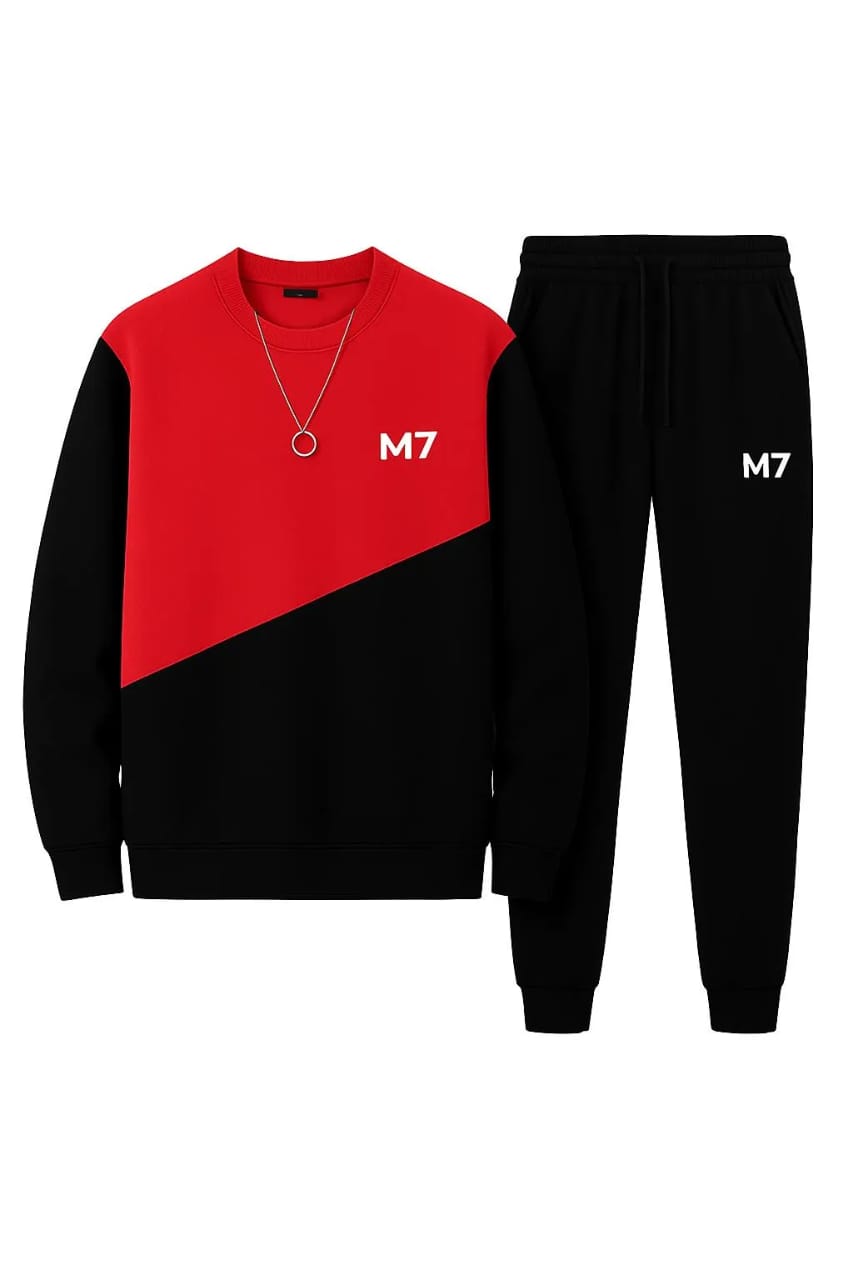 2pc Mens Fleece Printed Tracksuit
