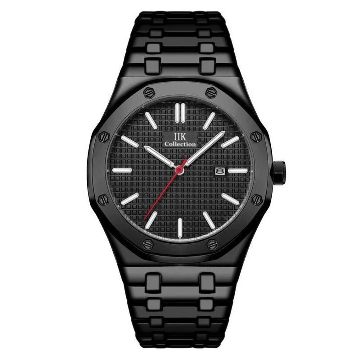 IIK brand watches wholesale manufacturers cross-border trade quartz watch calendar waterproof steel band Men's Watch 1338