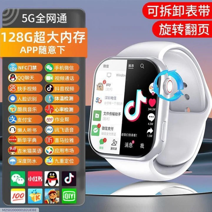 Sleek Black Aluminium Smart Watch - 1 Pcs