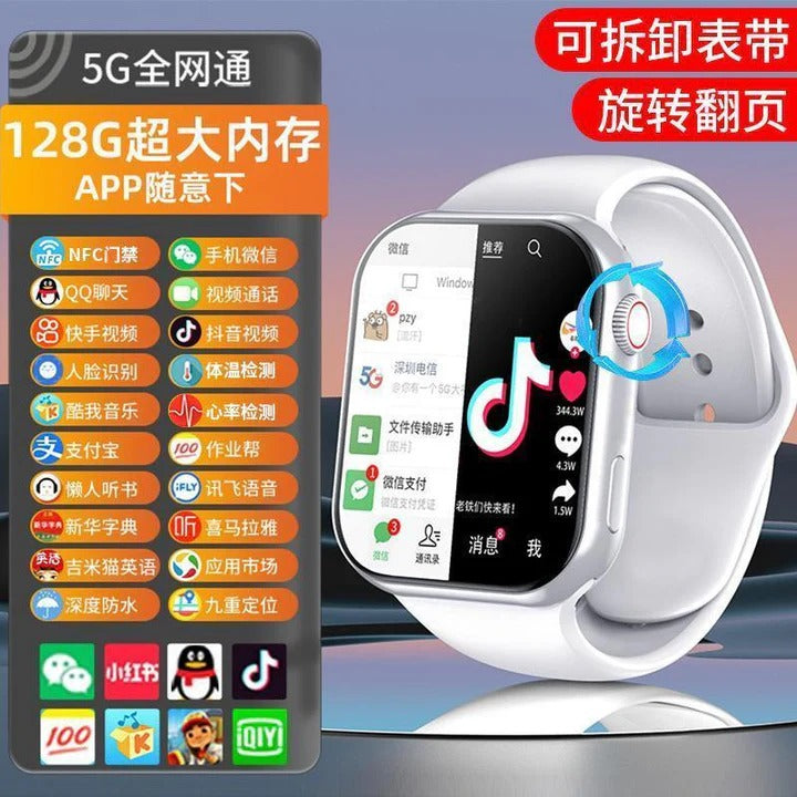 Sleek Black Aluminium Smart Watch - 1 Pcs