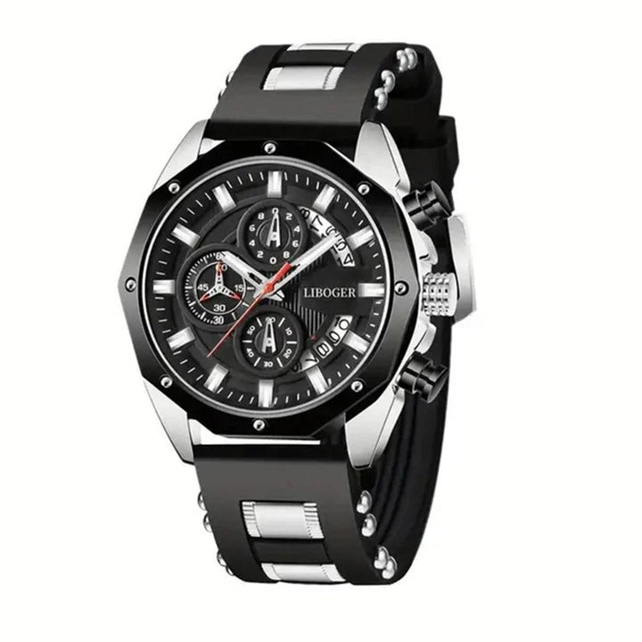 Men's Fashionable Silicone Strap Watch Multifunctional Calendar Sports Watch Wholesale One Piece Agency Shipment