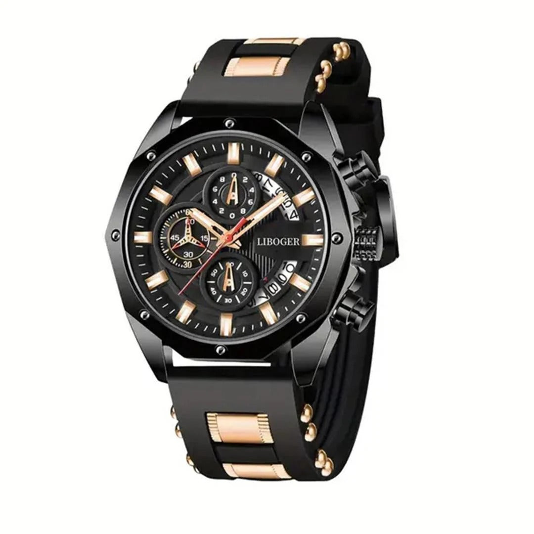 Men's Fashionable Silicone Strap Watch Multifunctional Calendar Sports Watch Wholesale One Piece Agency Shipment