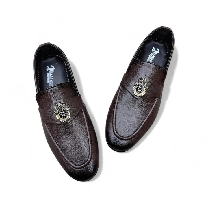 Men's Brown Synthetic Leather Dress Shoes - 1 Pcs for Formal & Casual Wear